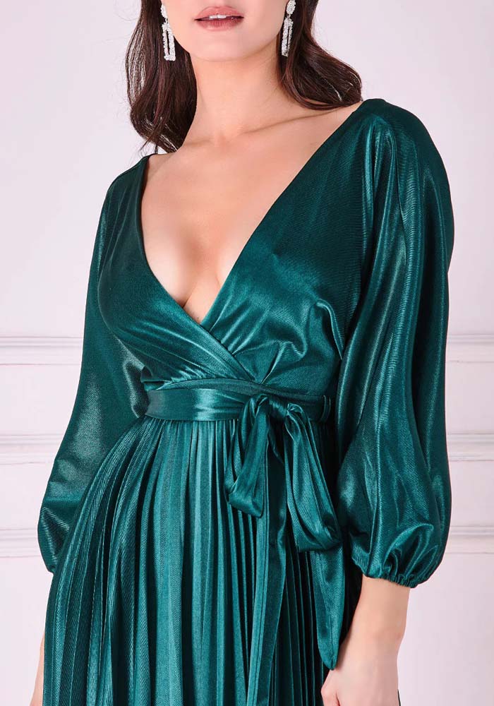 vintage luxurious satin dress Meredith green