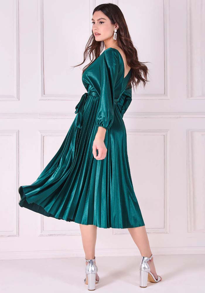 vintage luxurious satin dress Meredith green