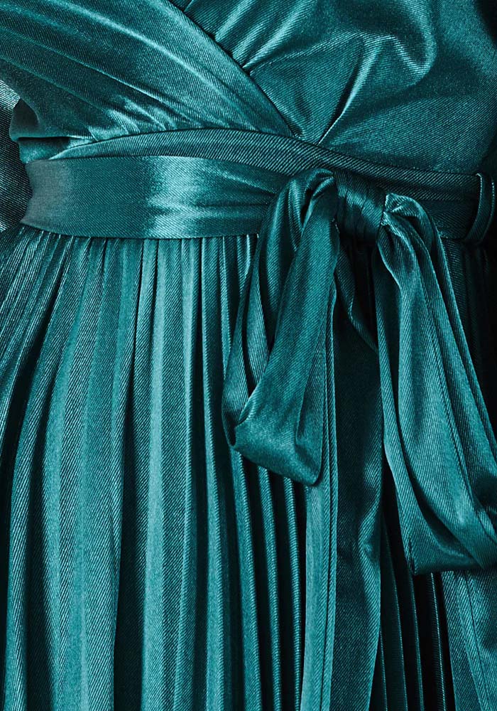 vintage luxurious satin dress Meredith green