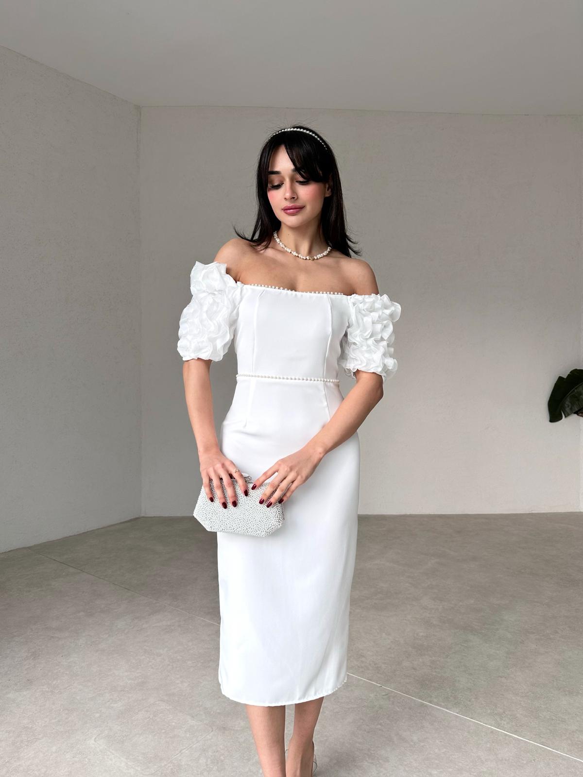 Ruffle Sleeve Midi ANJELİKA Dress