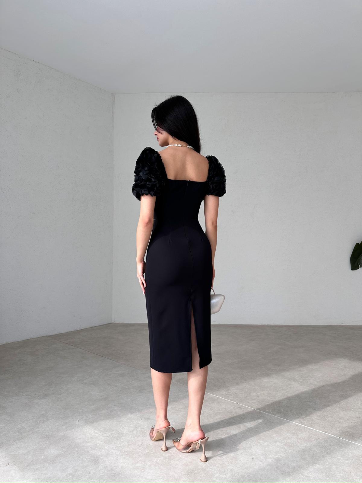 Ruffle Sleeve Midi ANJELİKA Dress