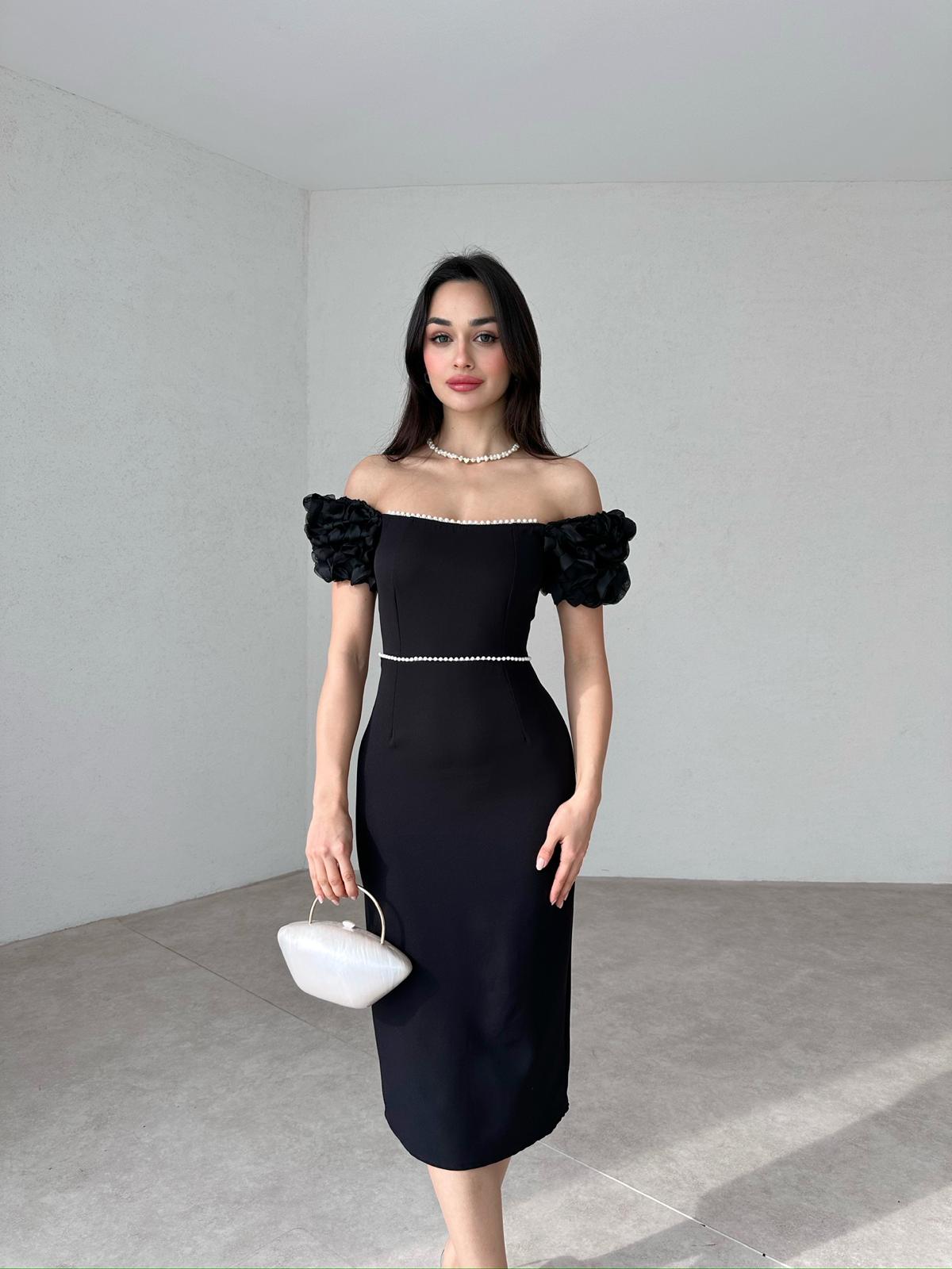 Ruffle Sleeve Midi ANJELİKA Dress