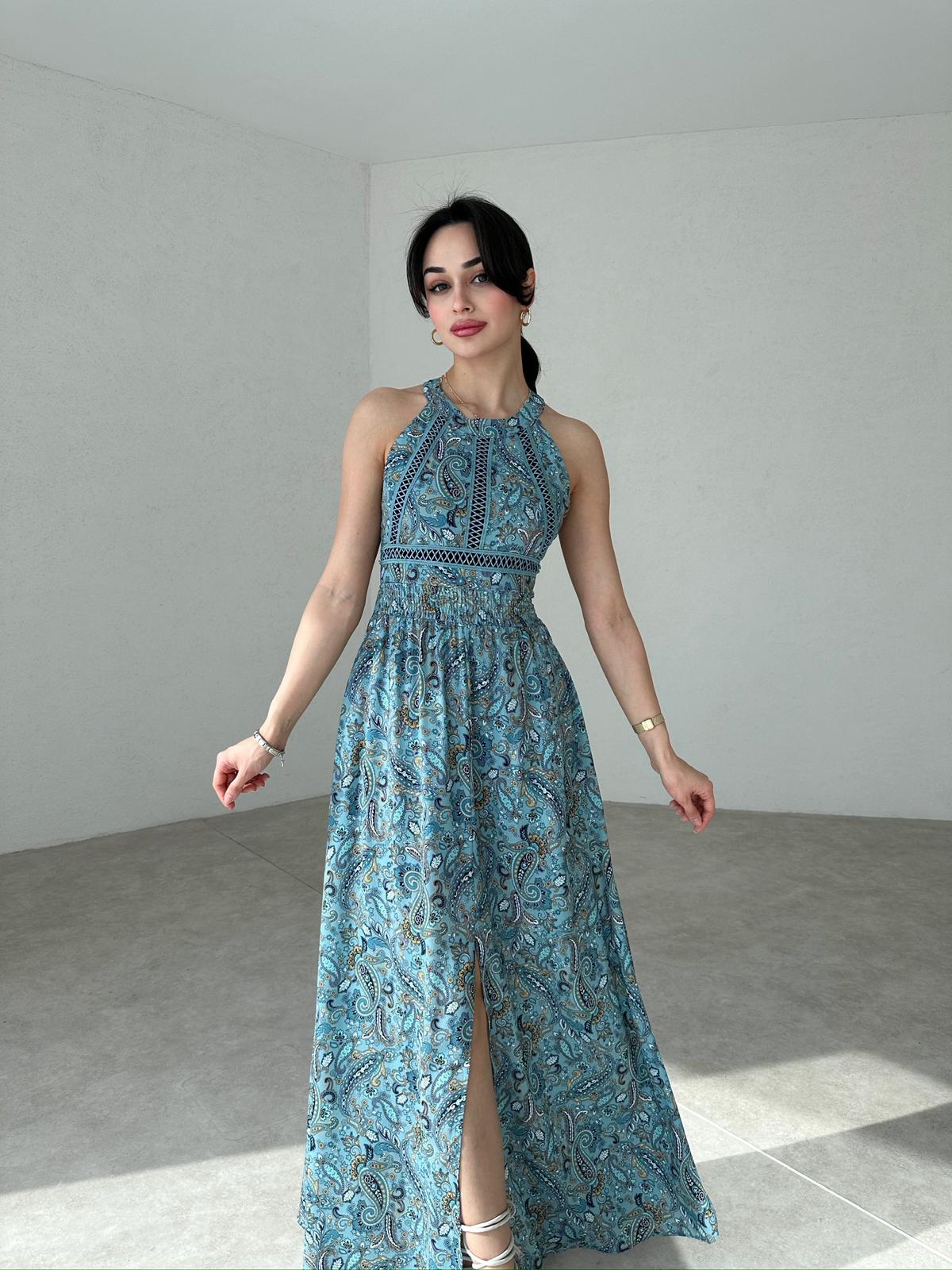 Paisley Patterned Backless Midi SAMARA Dress