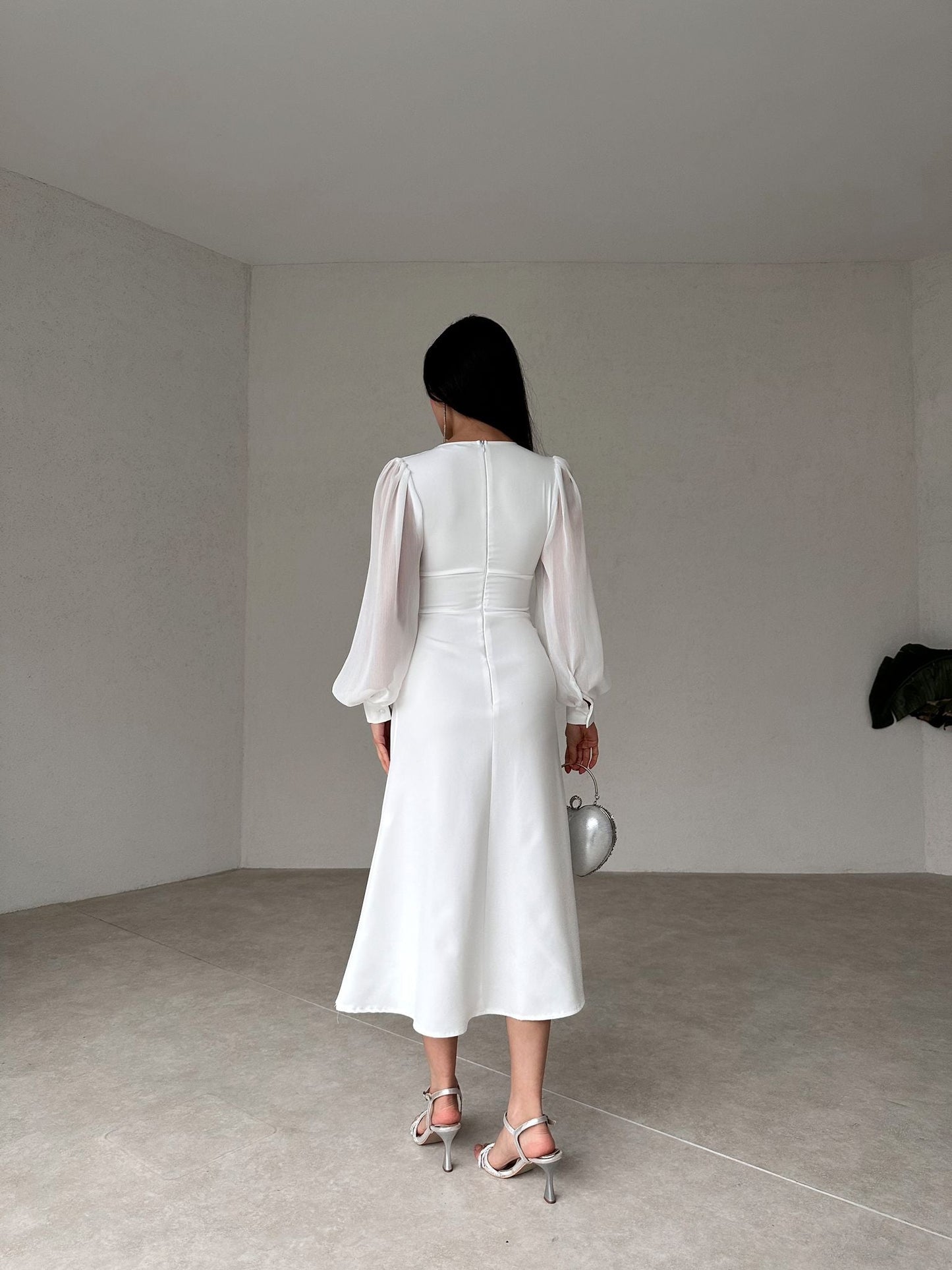 Chiffon Detailed Midi MERTON Dress