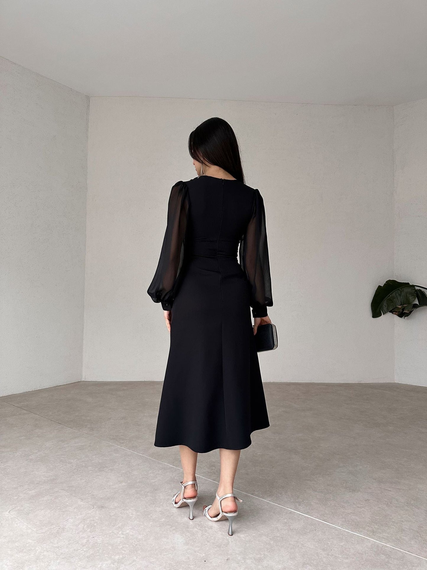 Chiffon Detailed Midi MERTON Dress
