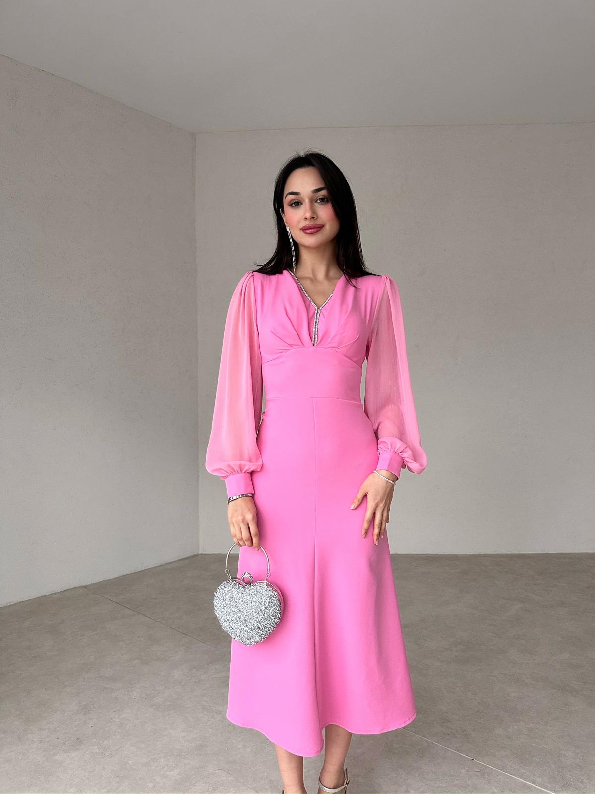 Chiffon Detailed Midi MERTON Dress