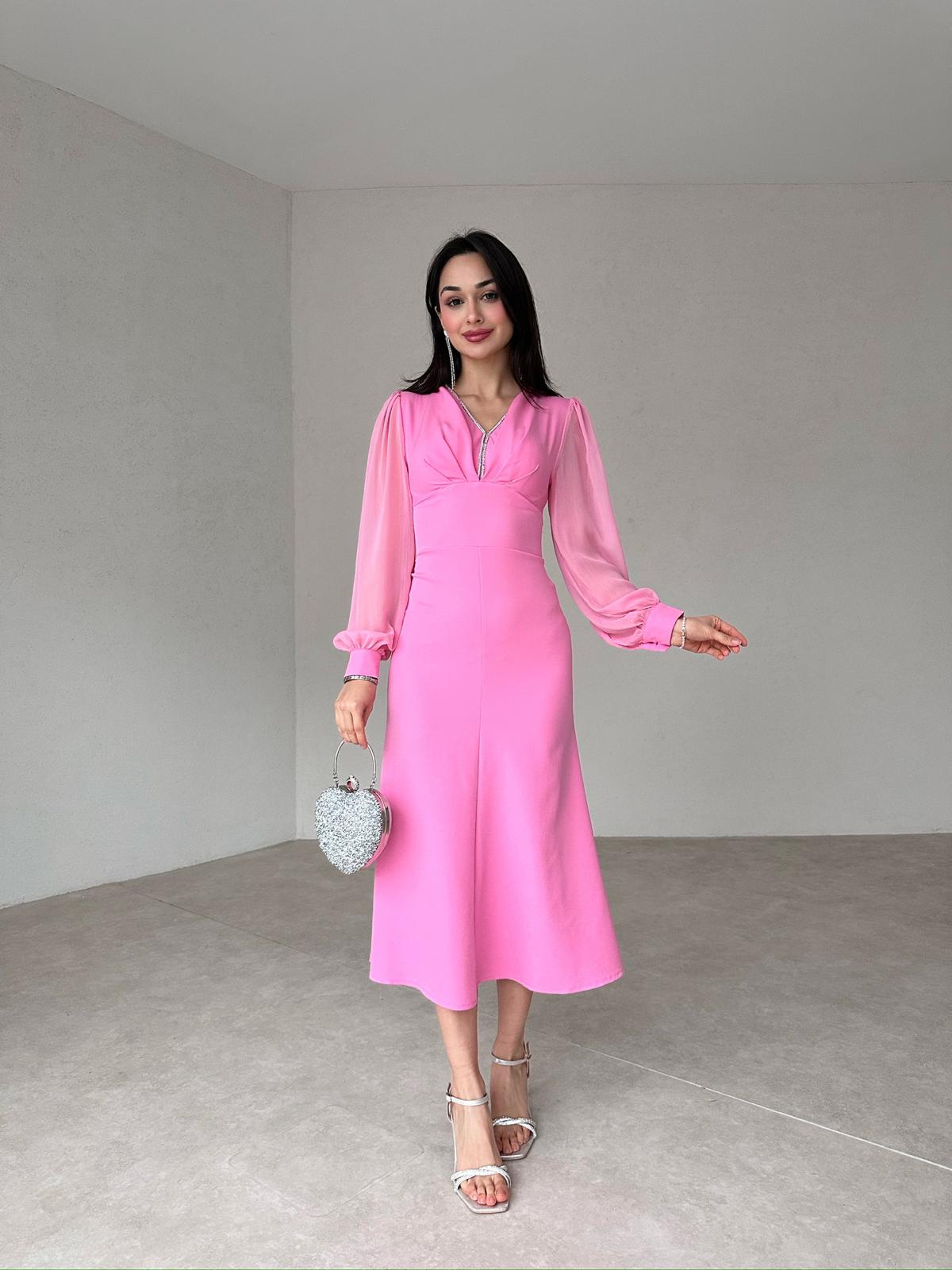 Chiffon Detailed Midi MERTON Dress