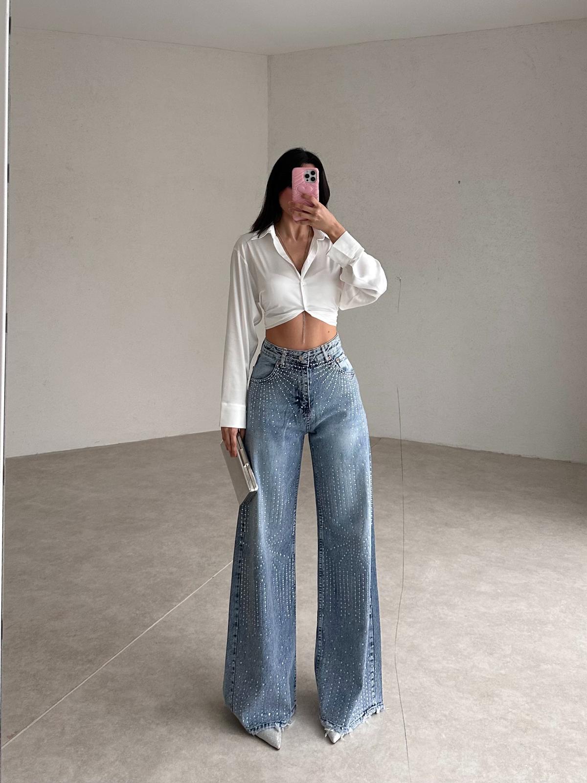 Stone Wide Leg Cardinal Jeans
